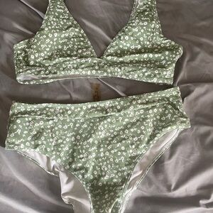 SHEIN Mint Green Floral Bikini